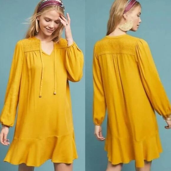 Anthropologie Dresses & Skirts - ANTHROPOLOGIE Maeve Ragonda Tunic Dress Mustard Yellow Sz 6 NWT $120 {GG18}